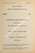 Book cover of Periodical Operating Notice containing General Instructions and Notices, Saturday 1 August 1998 to Friday, 2 October 1998 by Railtrack Great Western